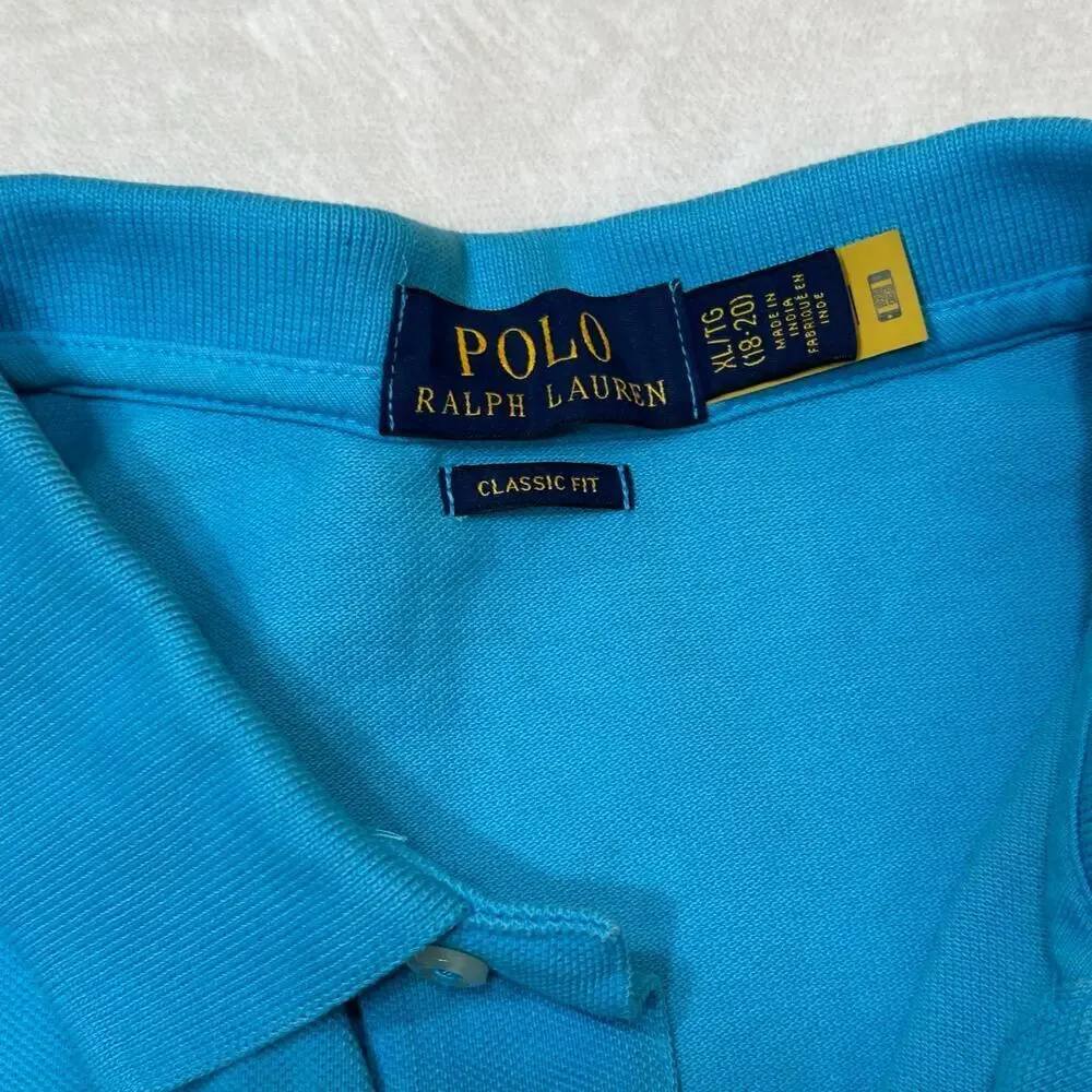 Boy’s Polo Ralph Lauren Polo Tee sz XL (16/18) Blue Pony Logo